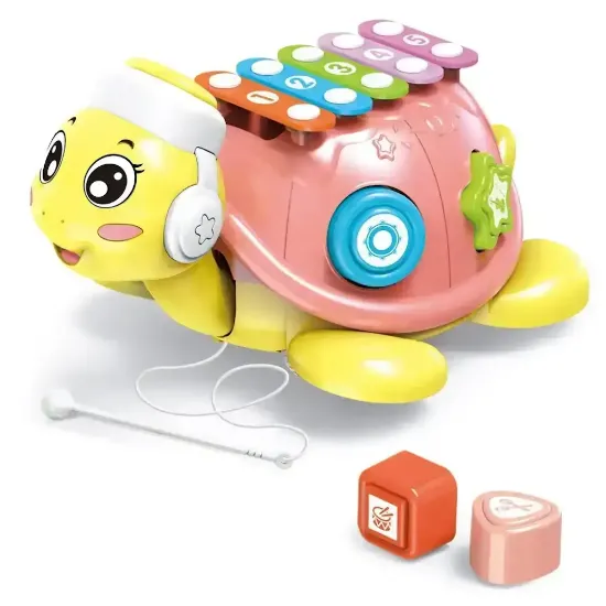 صورة لعبة البيانو على شكل سلحفاة هي لعبة تعليمية تنموية للأطفال بعمر 18 شهرًا فما فوق من نجمة الالعاب 